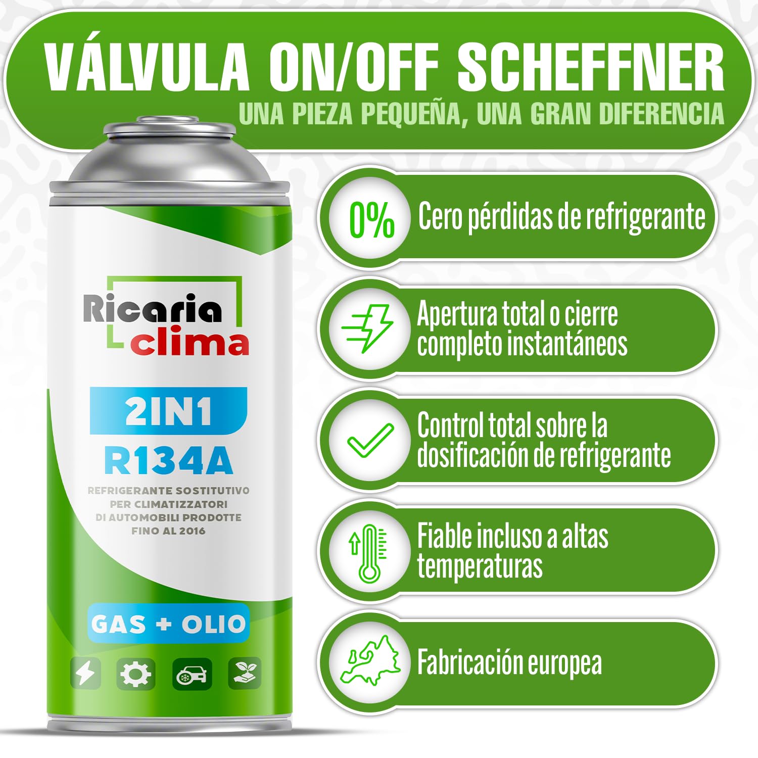 Gas de Recambio R134a para Aire Acondicionado de Automóvil – Kit Refrigerante 2 Botellas 235 g