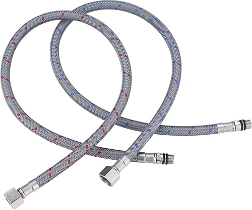 ARCORA Manguera de grifo de baño de 20 pulgadas, líneas de suministro de nailon trenzado cUPC de compresión hembra de 38 pulgadas × conector macho