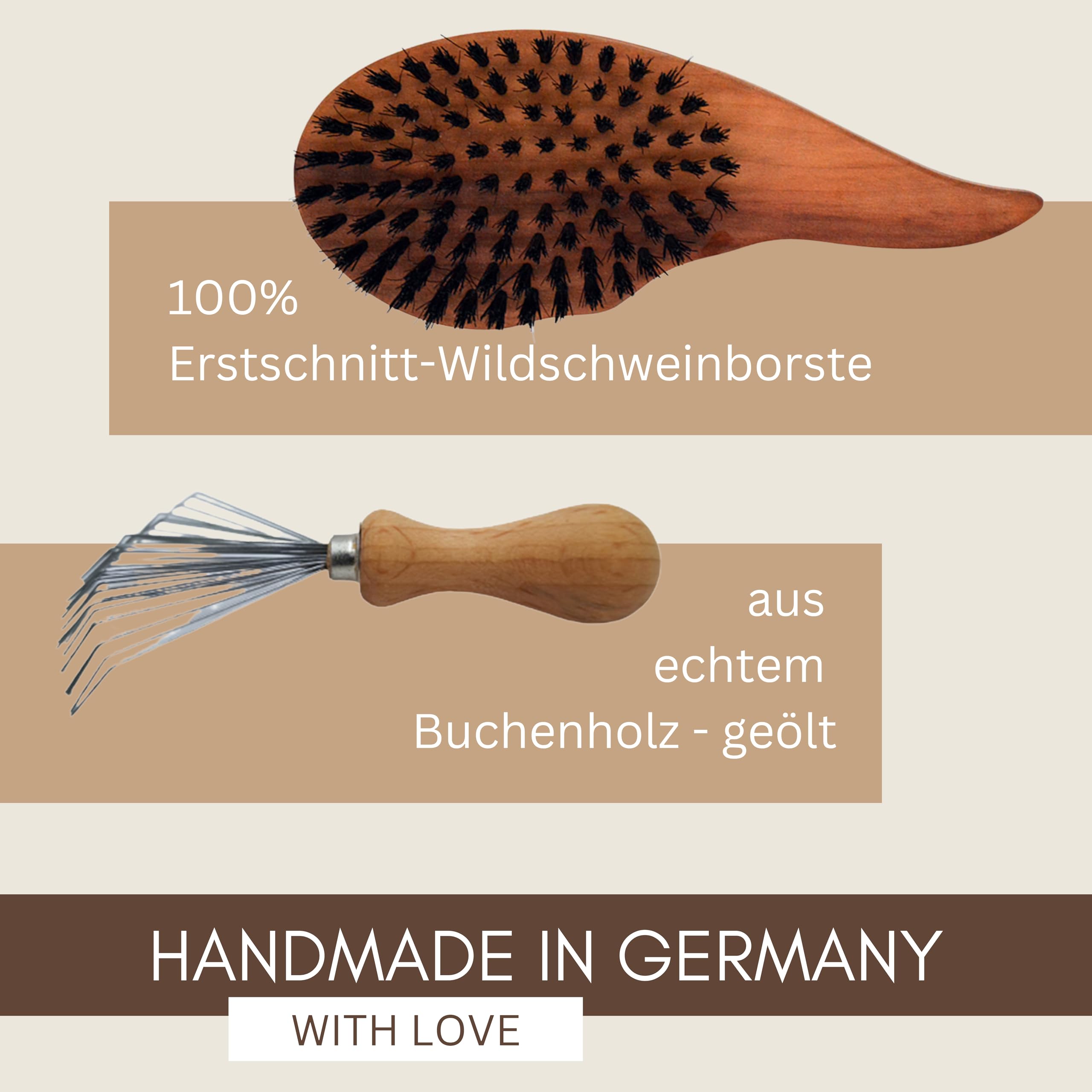 Thats me organic Spar Set Profi Tropfenform Haarbürste "Die Außergewöhnliche" + Bürstenreiniger + 20 ml Pflege-Shampoo – Sleek Bun Bürste, Haarbürstenreiniger und mildes Shampoo