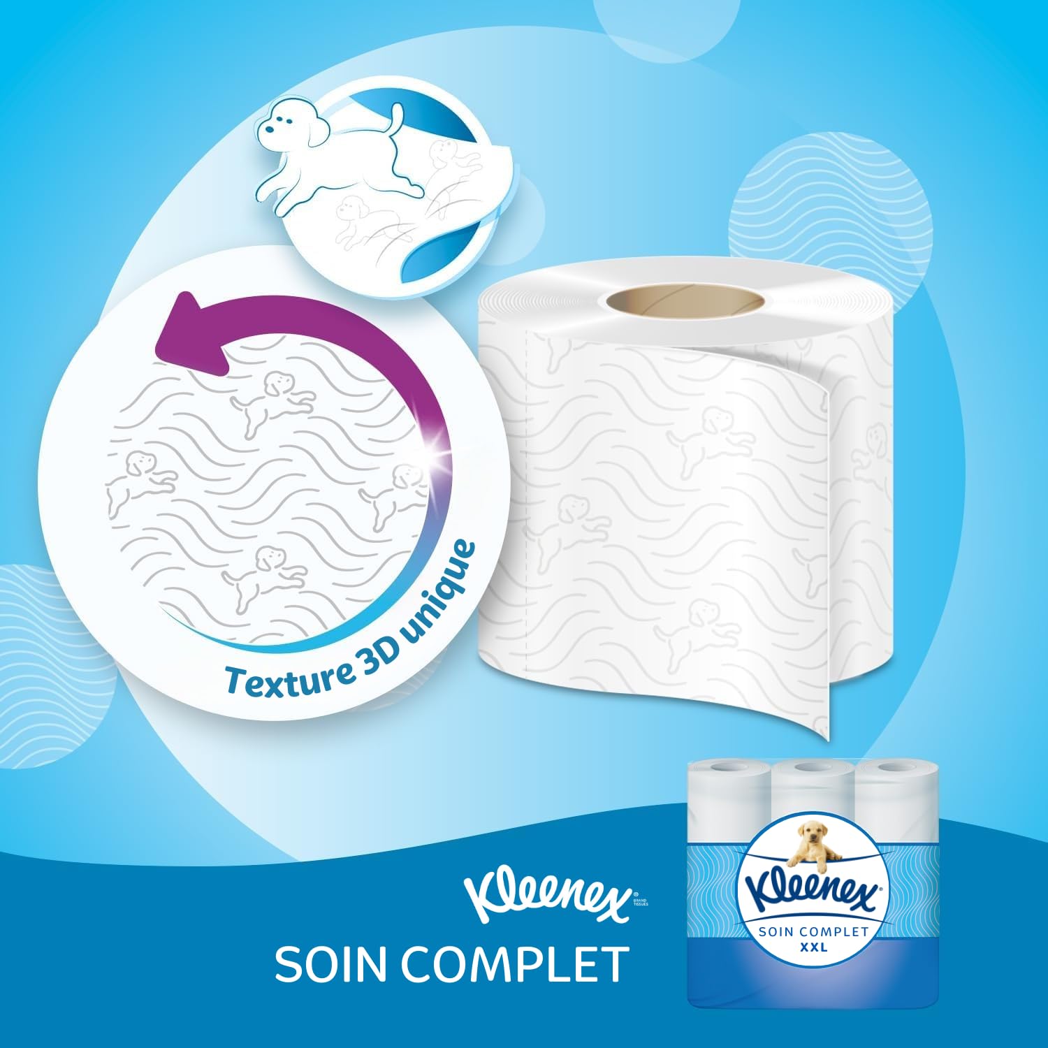 Kleenex - Papel higiénico de cuidado completo, XXL P6 (x6)