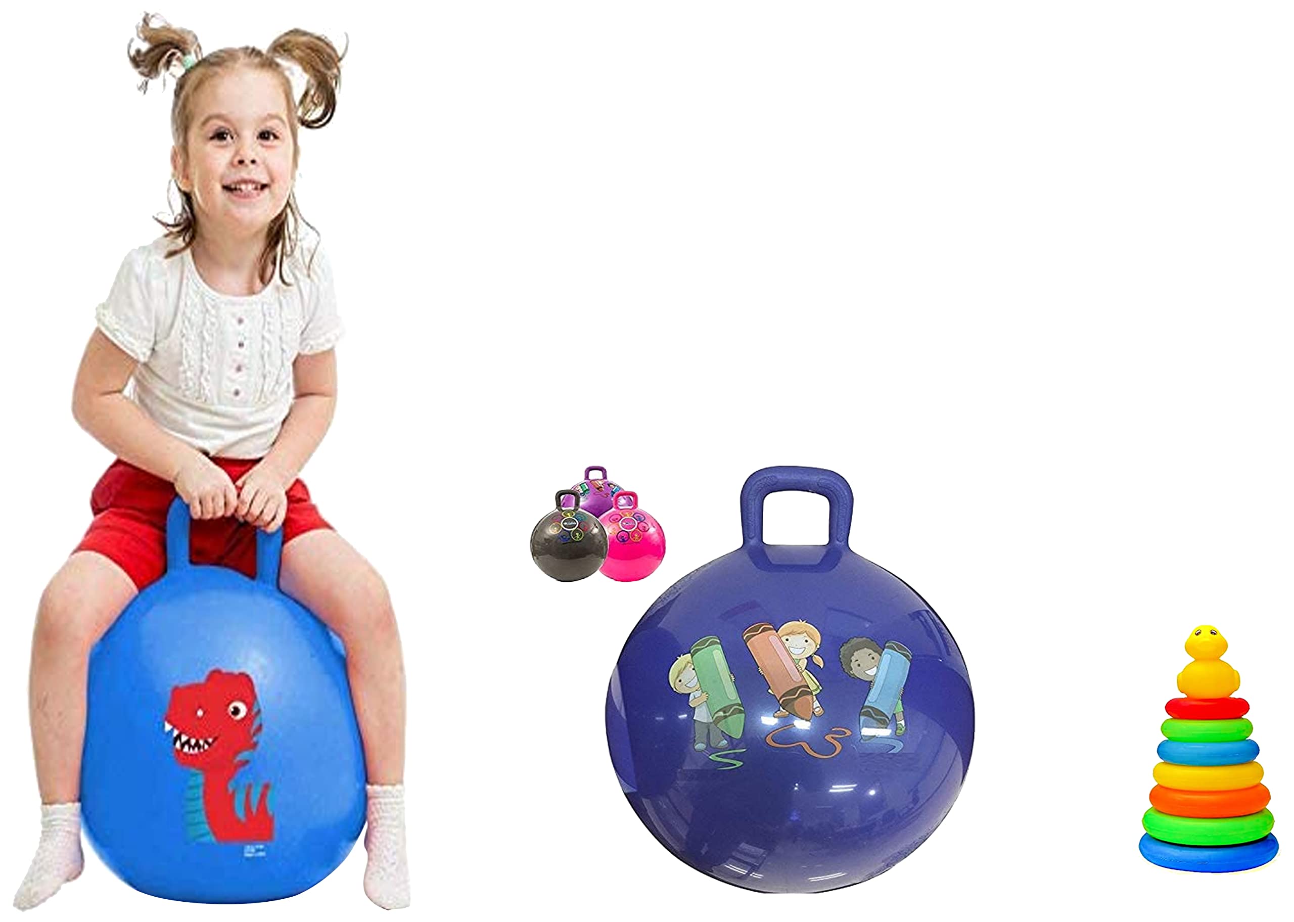 Storio Sit and Bounce Rubber Hop Ball & Storio Inflatable Hopper Ball & Storio Educational Learning Stacking Multicolour 7 Rings (B0BD43HC21) Amazon Price History, Amazon Price Tracker