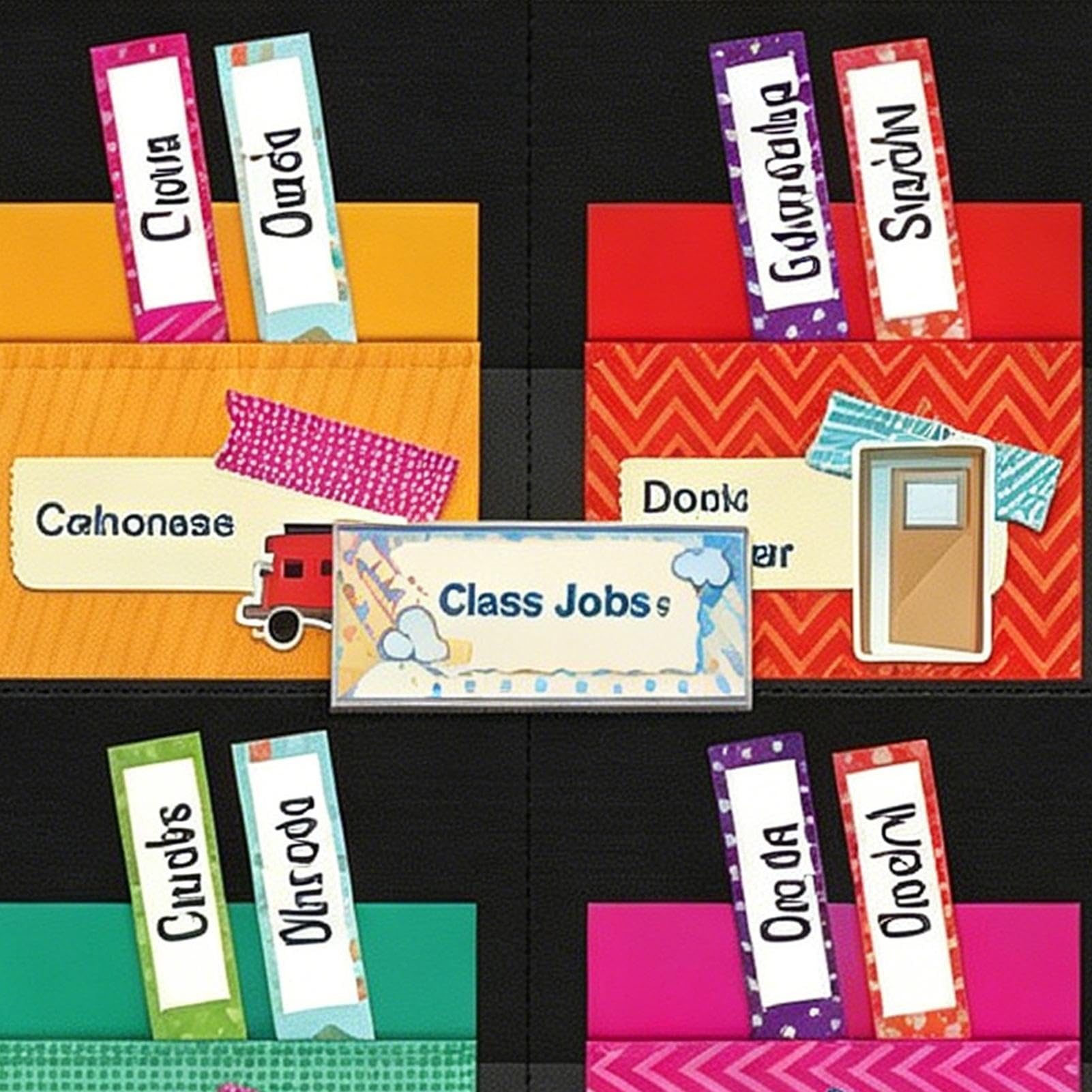 Incarichi di Classe | Organizer Didattico e Colorato per Insegnanti - Organizer Tascabile per Piccoli Bambini,per Attività Quotidiane Casa Ufficio Studio