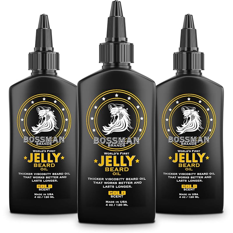 Óleo em Gel para Barba Bossman Gold com Cedro e Limão, Pacote com 3