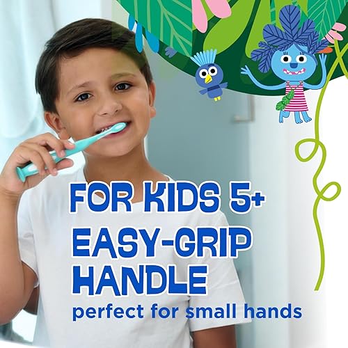 Miniatura 6 de GUM Monsterz Jr - Cepillo de dientes para niños, cerdas suaves con ventosa, para edades de 5 años, 2 unidades (paquete de 6)