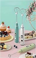 Vista 2 de Electric Rechargeable Drink Mixer for Matcha Greens Protein Hot Chocolate drinks Egg Beater for Baking 3 Speed Immersion Blender (Blueish Green)