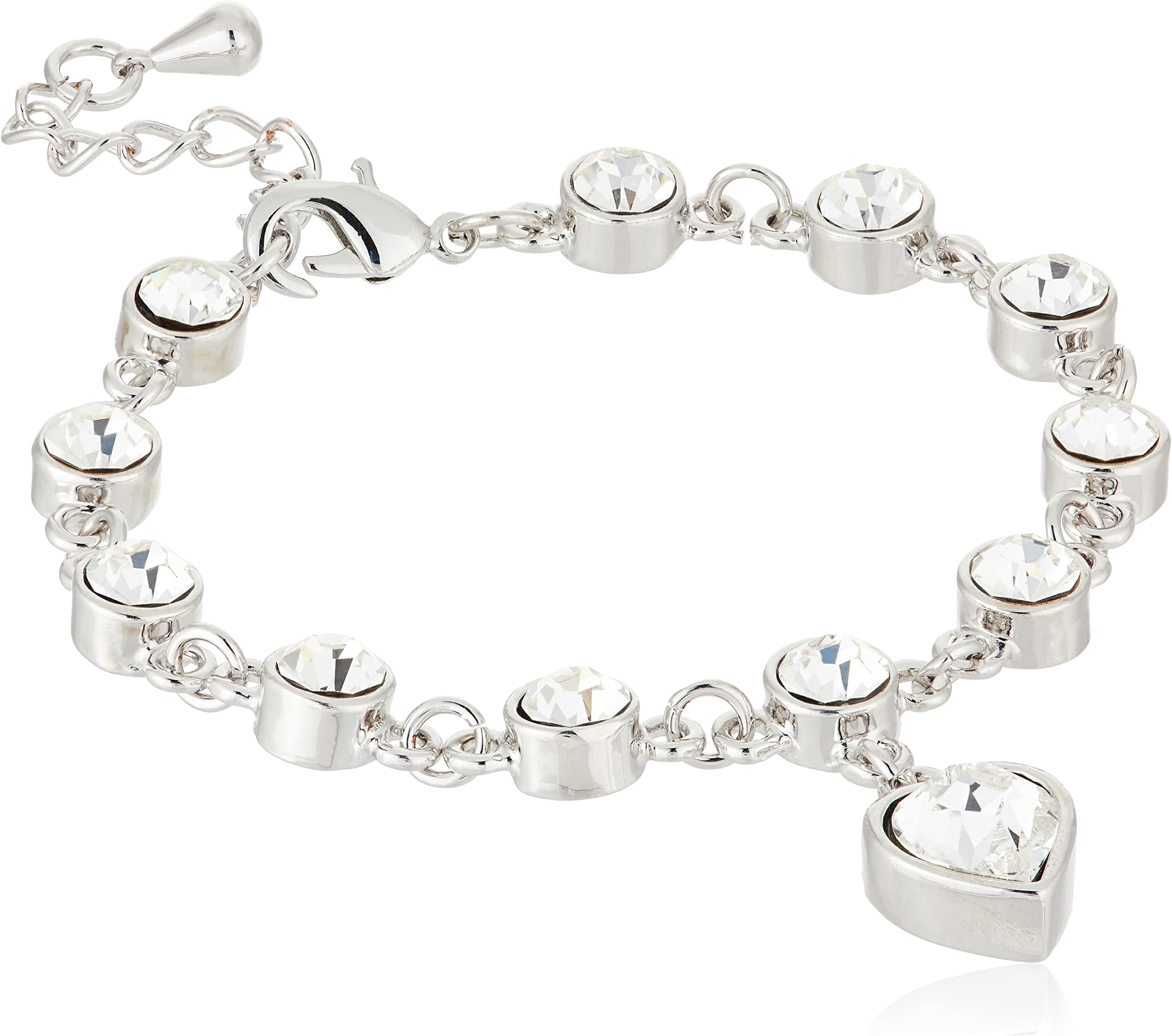 Swarovski Elements 18K White Gold Plated Bracelet Encrusted With Crystals, Swr-346, One Size