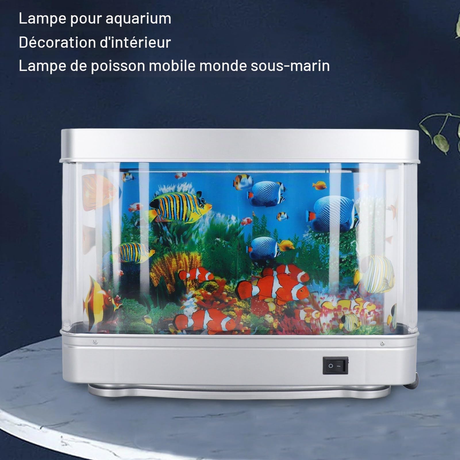 Lampe de Poisson Ornementale Simulée, Lampe D'aquarium Artificiel, Lampe Décorative, Mini Lumière D'océan à LED pour la Maison, le Bureau, la Chambre D'enfants (Prise UE 220V)