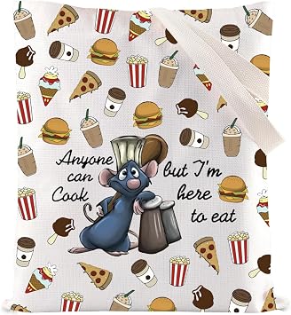 FOTAP Remy Quote Gift Anyone Can Cook Quote Tote Bag Remy Inspired Handbag Mouse Chef shoulder Bag anyone cook T