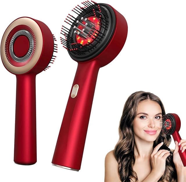 WingFly Massaggiatore elettrico 2 in 1 spazzola massaggiante elettrica e olio per capelli, 3 modalità, spazzola elettrica per capelli con cabina liquida, massaggio a 360°