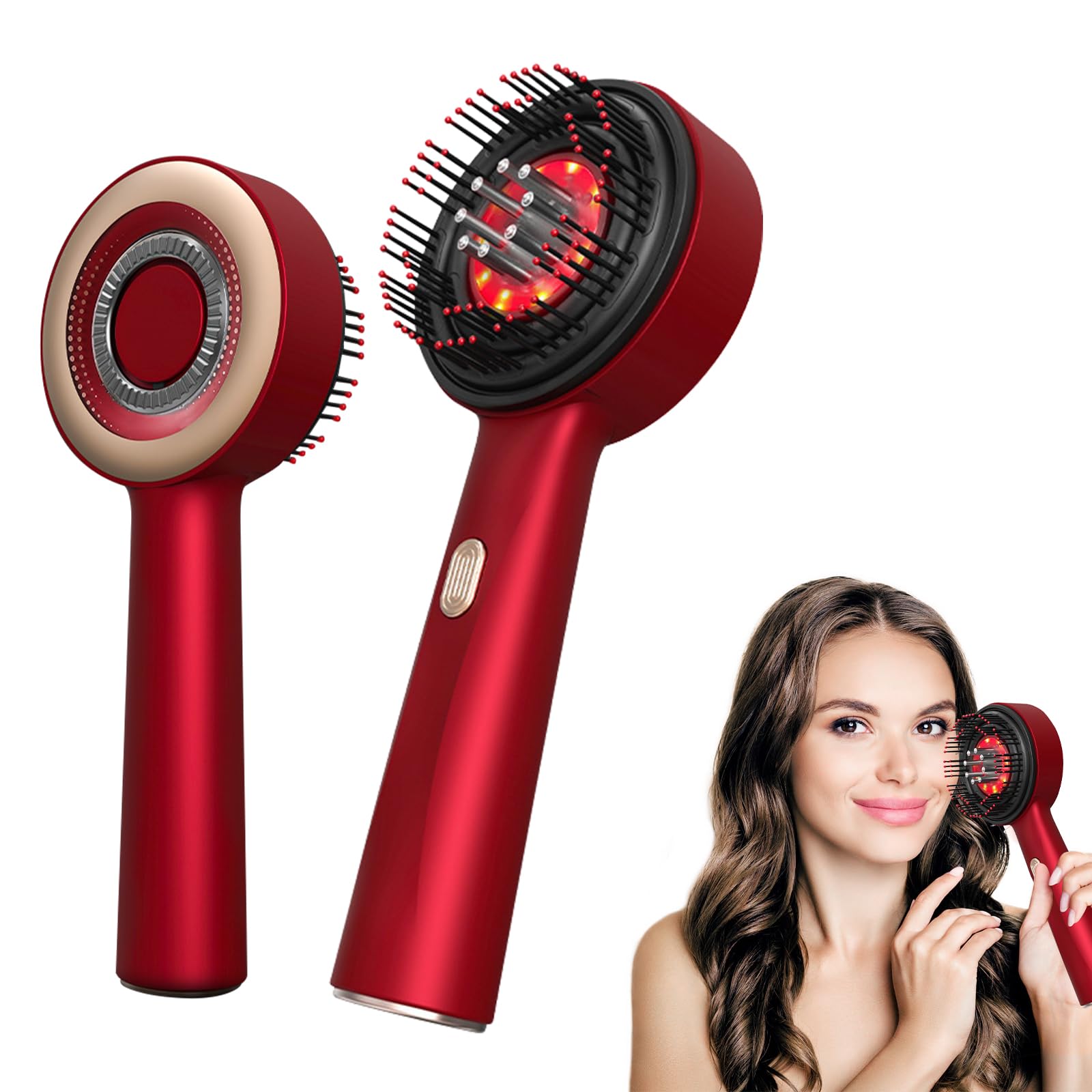 WingFly Masajeador eléctrico 2 en 1, cepillo de masaje eléctrico y aceite para el cabello, 3 modos, cepillo eléctrico para el cabello con cabina lÃquida, masaje de 360°