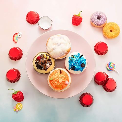 Miniatura 6 de Sumind 400 piezas de mini forros de aluminio para cupcakes para hornear, revestimiento metálico para cupcakes para hornear magdalenas y cupcakes