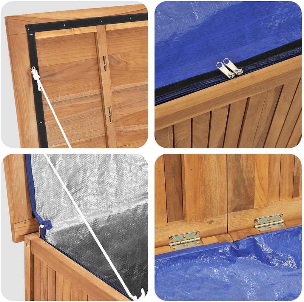 vidaXL Storage Box Warm brown Solid teak wood 35.4 x 19.7 x 22.8 in