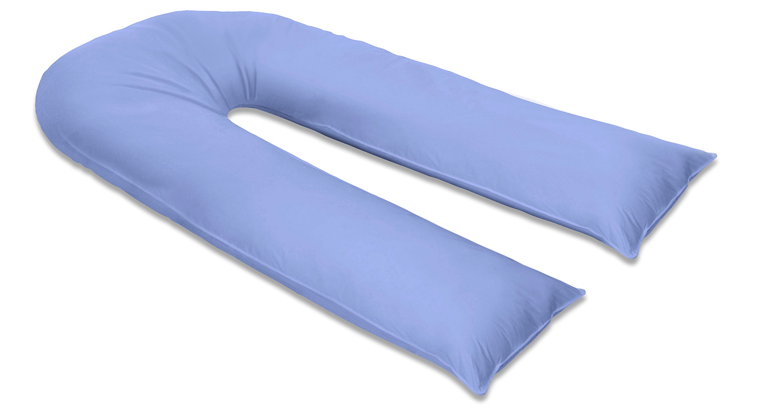sleepdove 12Ft U Pillow Body/Bolster Support Maternity Pregnancy Support Pillow with Free Removable Cotton Blend Breathable Zip Cover - Made in UK (Blue)