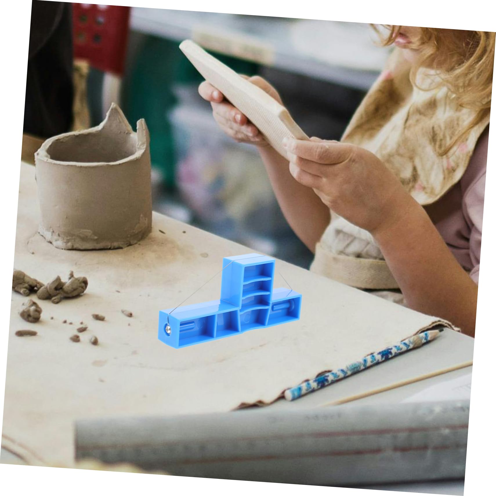 Uonlytech 5 Pezzi Strumento di taglierina angolare Ceramica Strumenti di Argilla modellazione Artigianato Attrezzi Strumento di Filo per Argilla Strumento di Scultura di Argilla plastica Blu