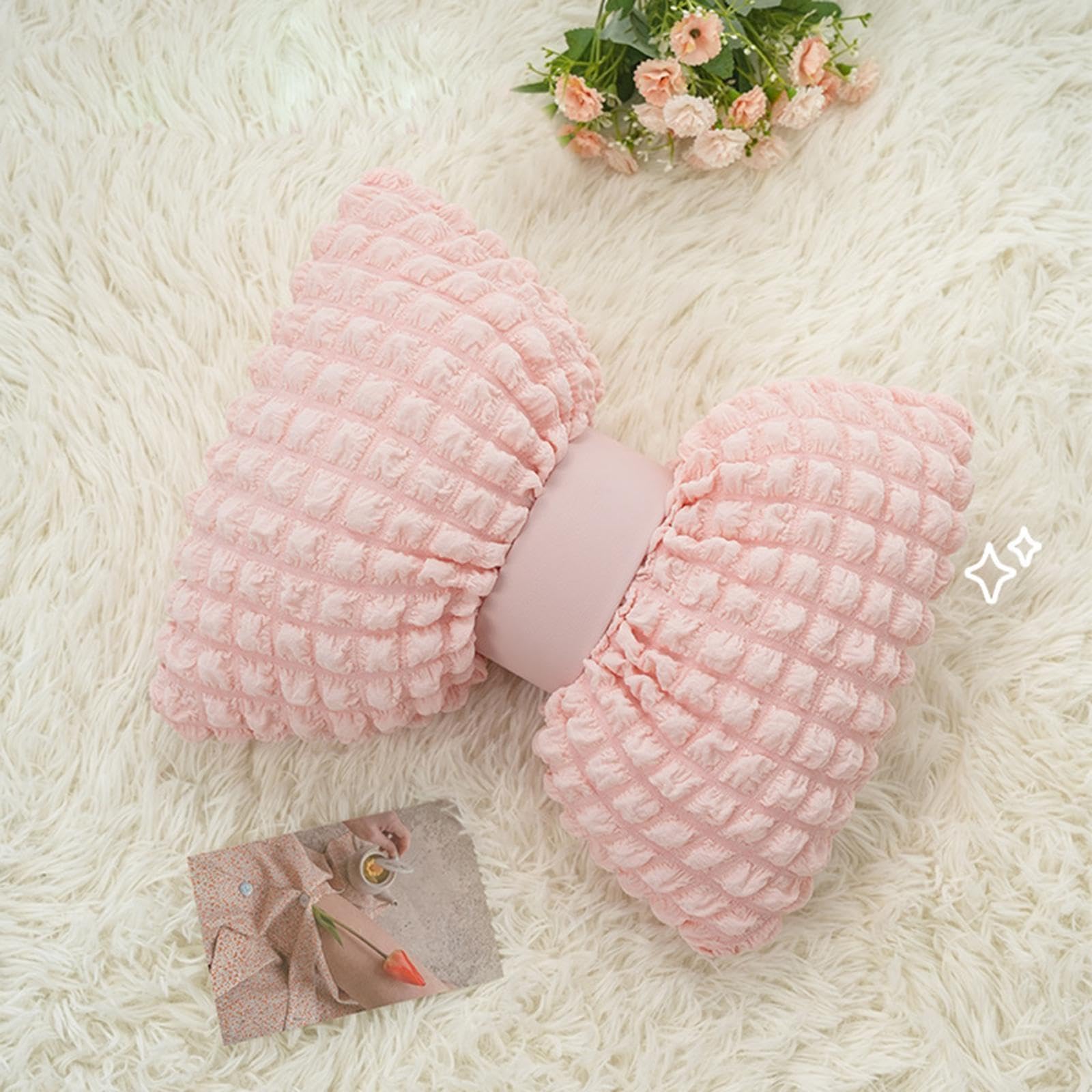 Cute Bow Cushion Housewarming Gift Throw Pillow for Office Study Room Indoor Black-image-8