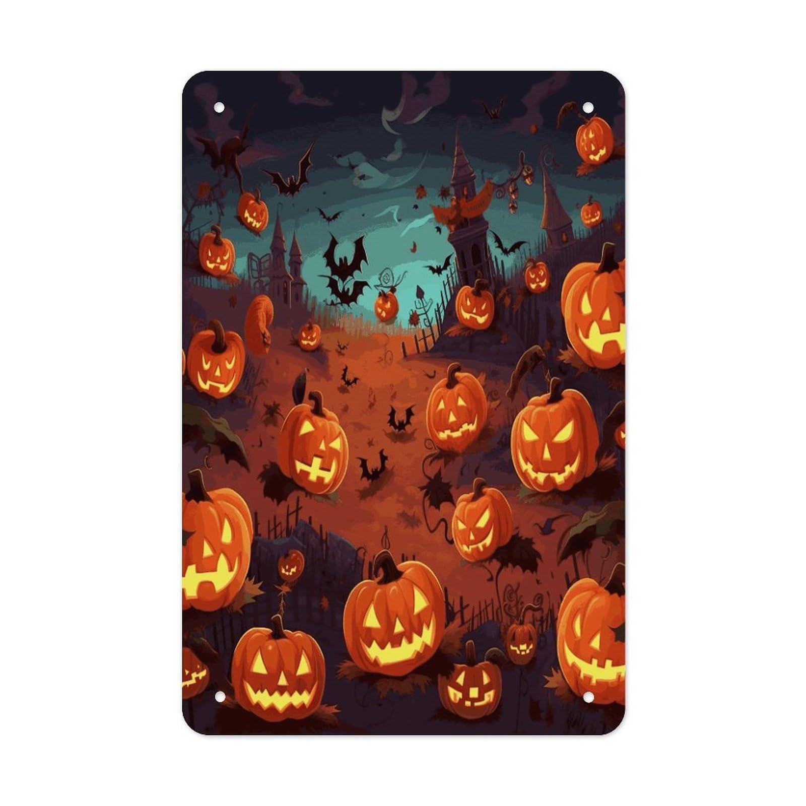Btcowzrv Style Halloween Metal Tin Sign Wall Decor Hanging Plaque