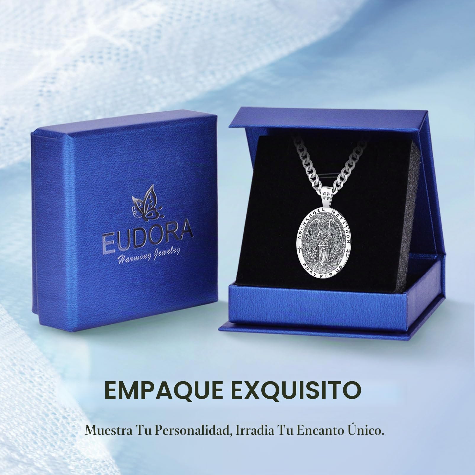Collar de Arcángel Metatrón para Mujer Hombre Plata de Ley 925, Vintage Amuleto Cubo de Metatrón Colgante Católico Cristiano Joyería Regalo para Padre Madre, 22"+2"