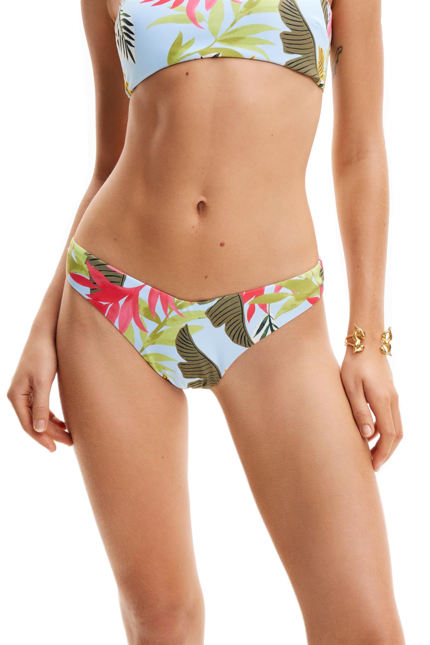 Desigual Women's Swim_Palms_Bottom Bikini, Blue, S