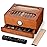COOL KNIGHT Cigar Humidor with Front Hygrometer, Humidifier and Accessory Drawers-Tempered Glass Top Cigar Humidor Box - Spanish Cedar Humidor-Desktop Humidor That can Hold 20-35 Cigars.