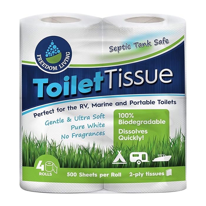 Buy Septic Tank Safe Toilet Tissue (2Ply, 4 Rolls) for RV, Camping