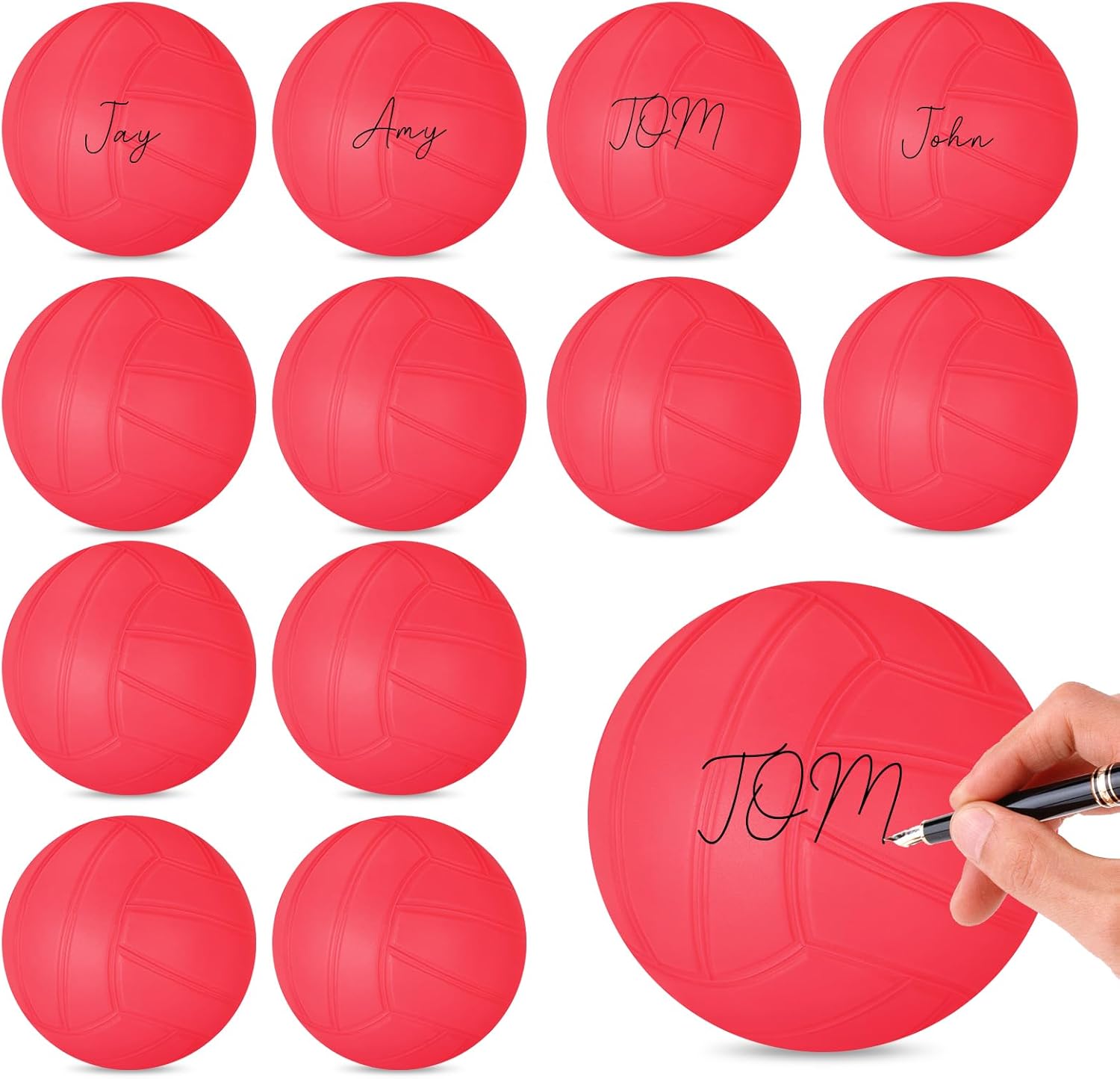 SMAODSGN 12 Pcs 4 Inch Red Mini Volleyball Balls Miniature Volleyballs