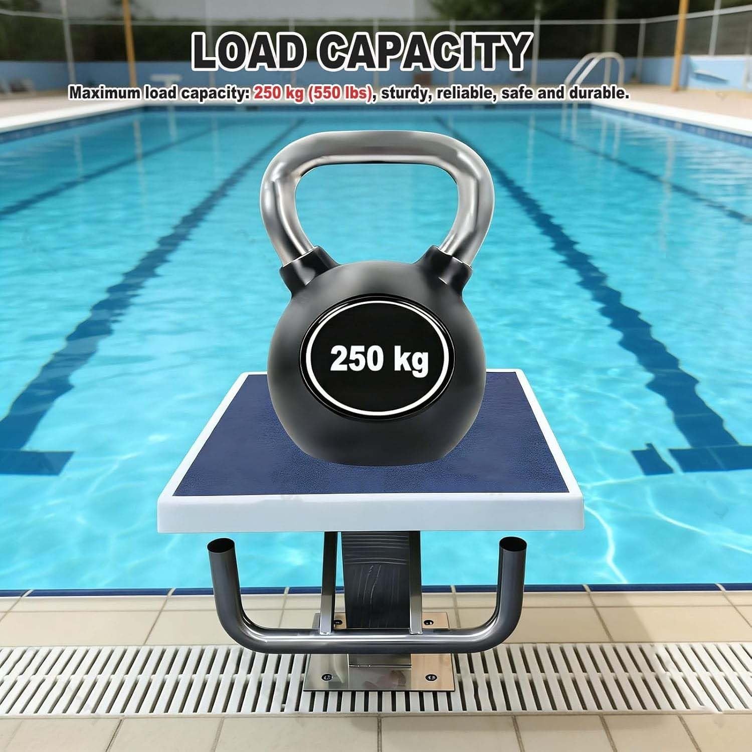 Tavola per immersioni per piscine pesanti, supporto inclinato a 15° con superficie antiscivolo, piattaforma di immersione sicura per piscine interrate e fuori terra