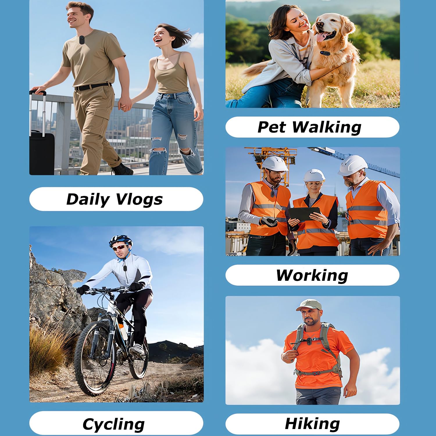 SHMIZZ Mini Action Cam 1080P, Telecamera Sportiva Fotocamere Corporali e Scheda di Memoria 32GB, Mini Vlog Pocket Body Cam Fotocamera Sport,120° Grand Angle con Registrazione Audio e Video