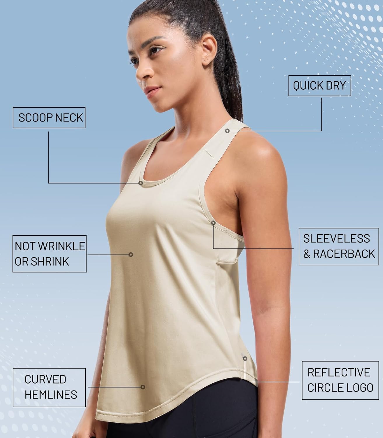 MIER Workout Tank Tops for Women Racerback Athletic Sleeveless Loose Fit Muscle Tee Shirts Dry Fit Runing Gym Yoga Top Summer