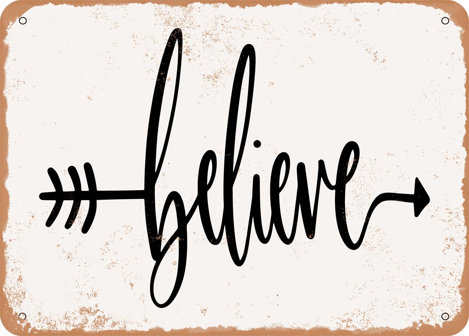 Miaomansenstore Metal Sign - Believe Arrow - Vintage Look Sign Home Decor