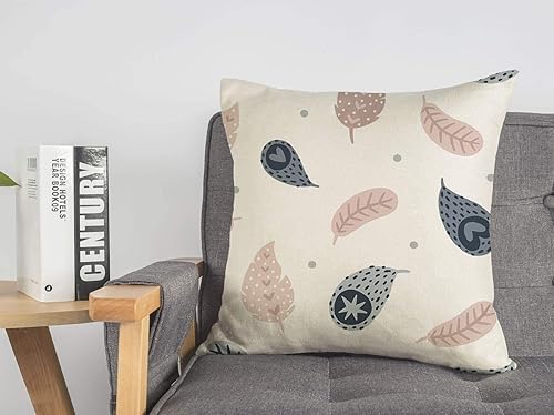 Miniatura 1 de Throw Pillow Cover for Car Couch Bedroom Pattern Spring Texture Feathers Dots Print On Colors Seamless Nature White Girl Textile Textures Linen