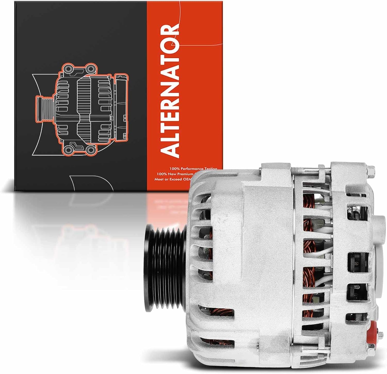 A-Premium Alternator Compatible with Ford Taurus & Mercury Sable 2000-2001 V6 3.0L, 12V 110A CW 6-Groove Pulley, Replace# YF1U10300DA, YF1Z10346DA