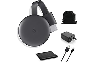 Google Chromecast 2018 Curved Design, 1080p HD Resolution Streaming Device with Remote Control