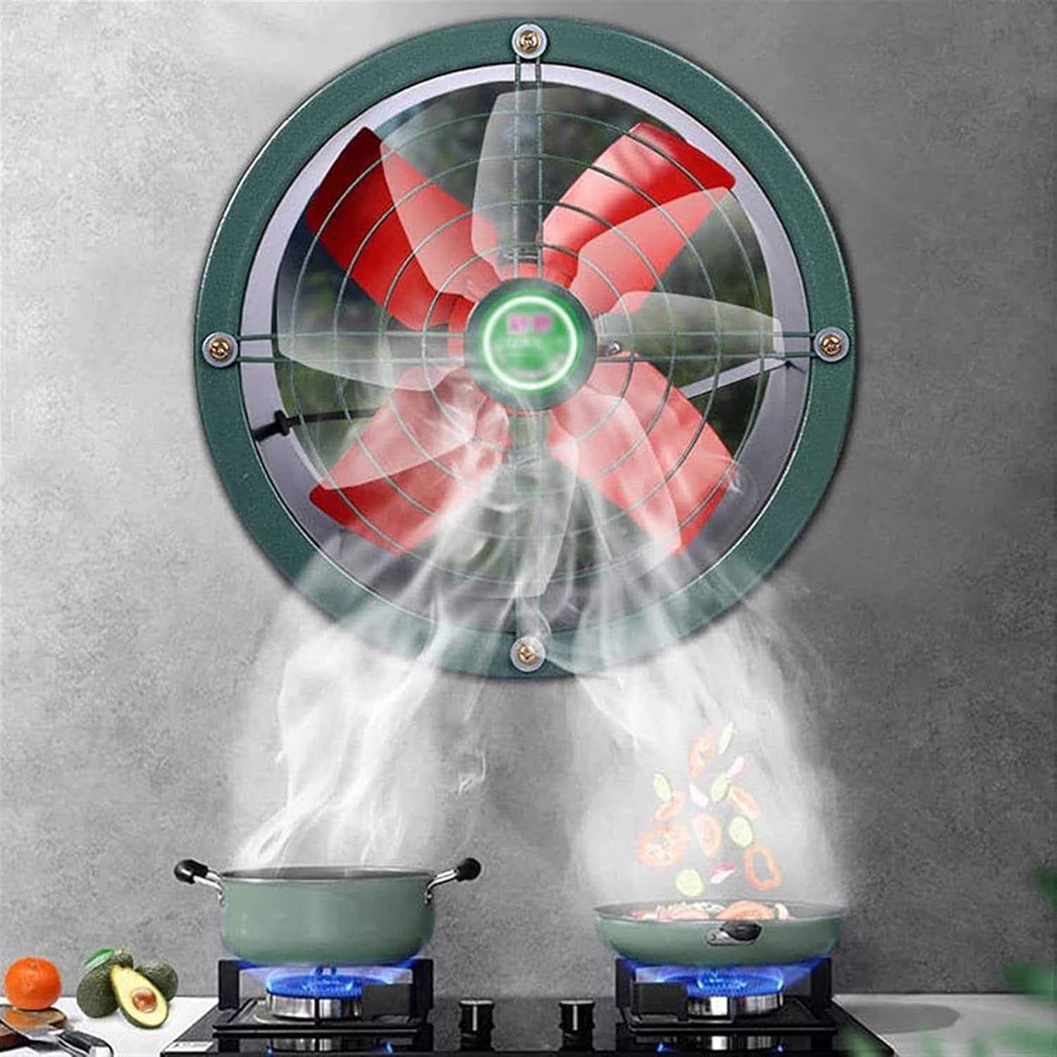 Ventilador Extractor - Ventiladores Industriales Axiales A Prueba De Explosiones Para Almacén, Restaurante, Cocina - Ventilador De Tubo Cilíndrico De Bajo Ruido - Ideal Para Garaje Y Más(Size:16")