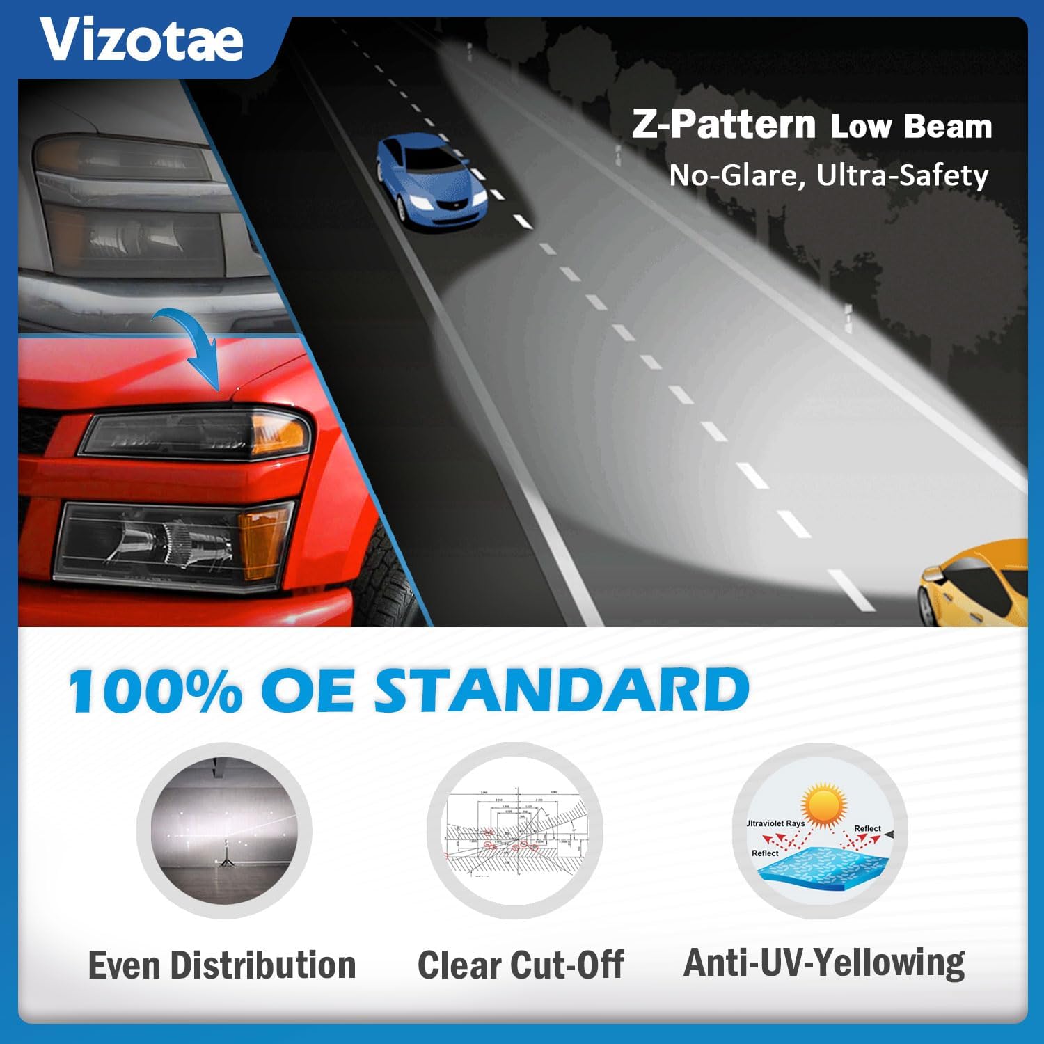 Headlights Assembly W/Bulbs for 2004-2012 Chevy Colorado/GMC Canyon, for 2006-2008 Isuzu I-Series Headlamp Replacement Driver & Passenger Side
