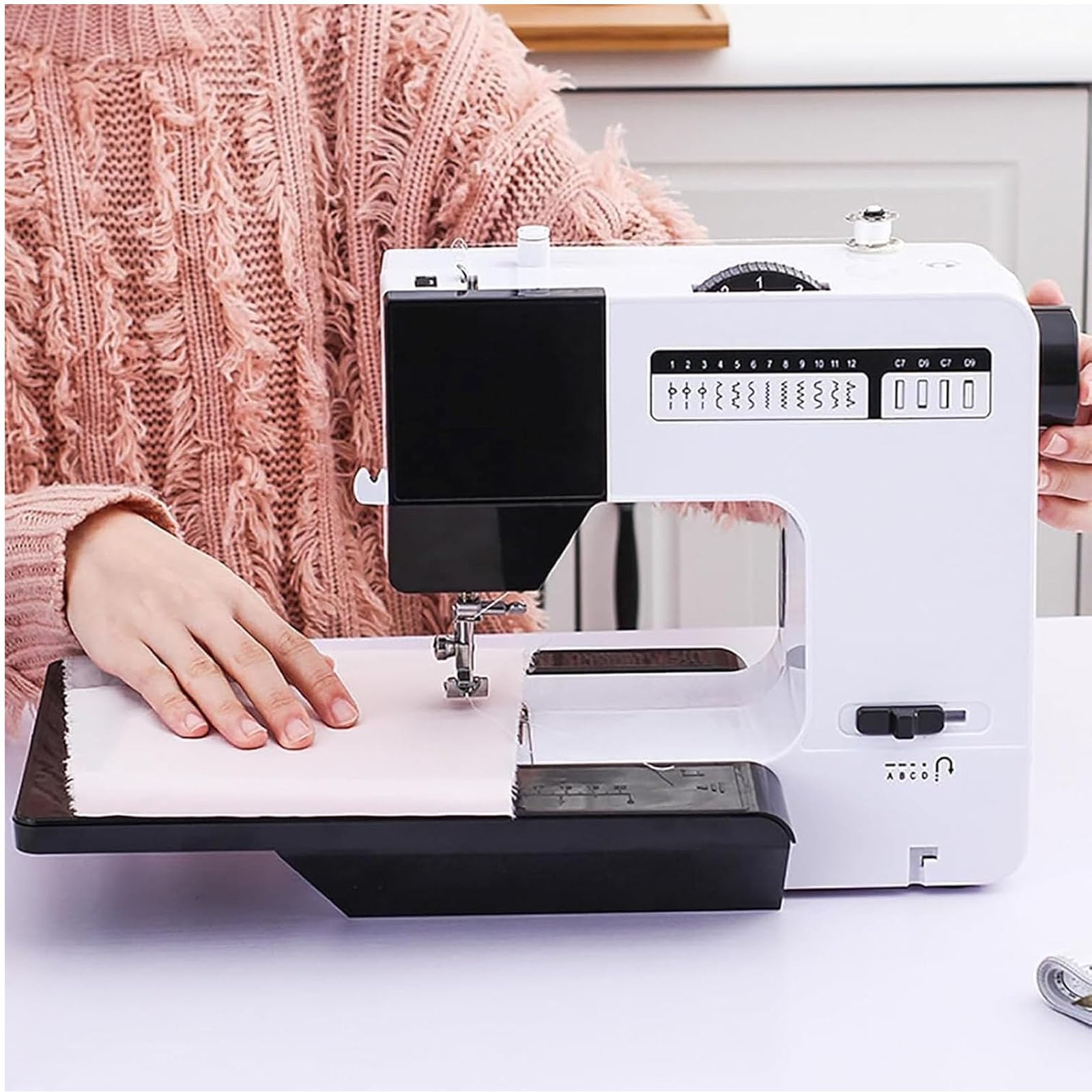 Macchina Da Cucire Industriale Per Impieghi Gravosi, Macchina Da Cucire Portatile Con 38 Punti Integrati, Piano Di Lavoro Estensibile E Luce Notturna A Led, Macchina Da Cucire Multifunzionale Per