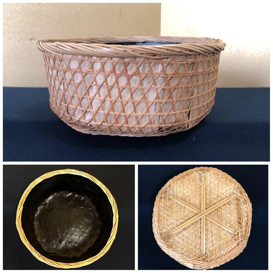 蔵c5688】茶道具 清風籠炭斗 東竹園斎 淡々斎好 共箱