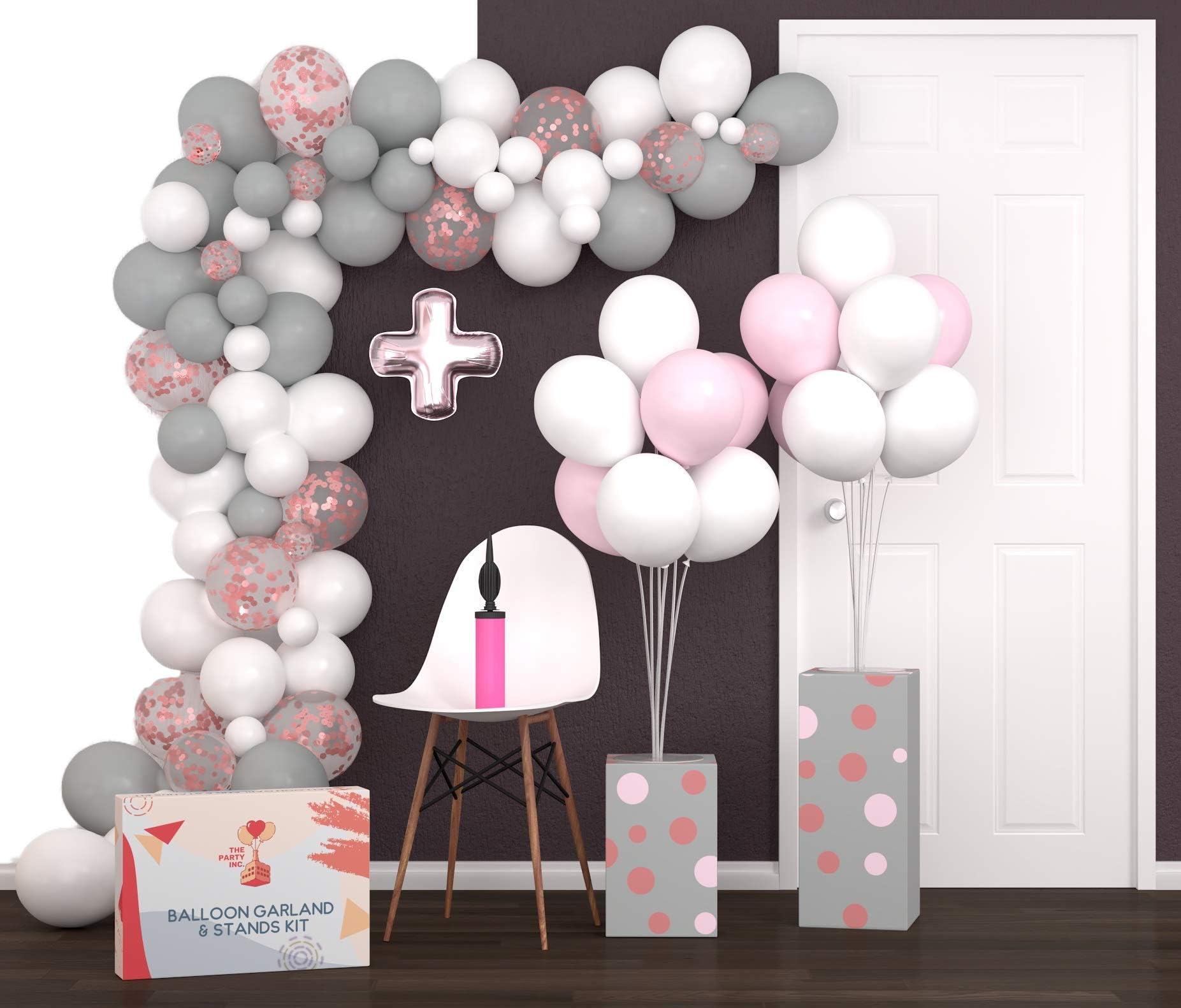 Grey Balloon Garland Kit & Balloon Arch Kit 16Ft | Easy to Assemble with Video & eBook Instructions | 105 Unpoppable Latex Quality Balloons for Baby Shower Bridal Shower Girls Birthday