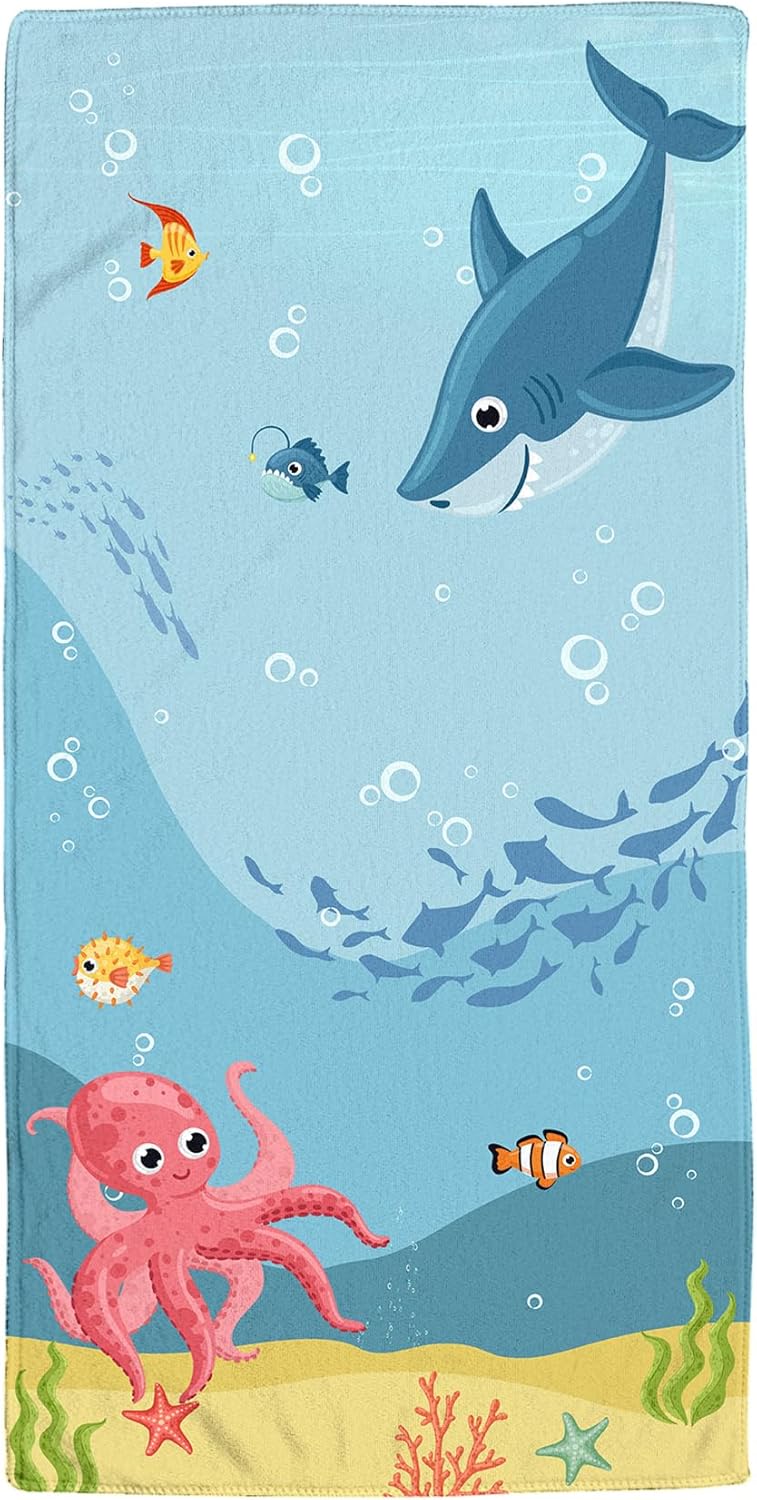 Microfiber Beach Towel for Kids Boy Girl, Beach Towel Gifts for Birthday Christmas Summer