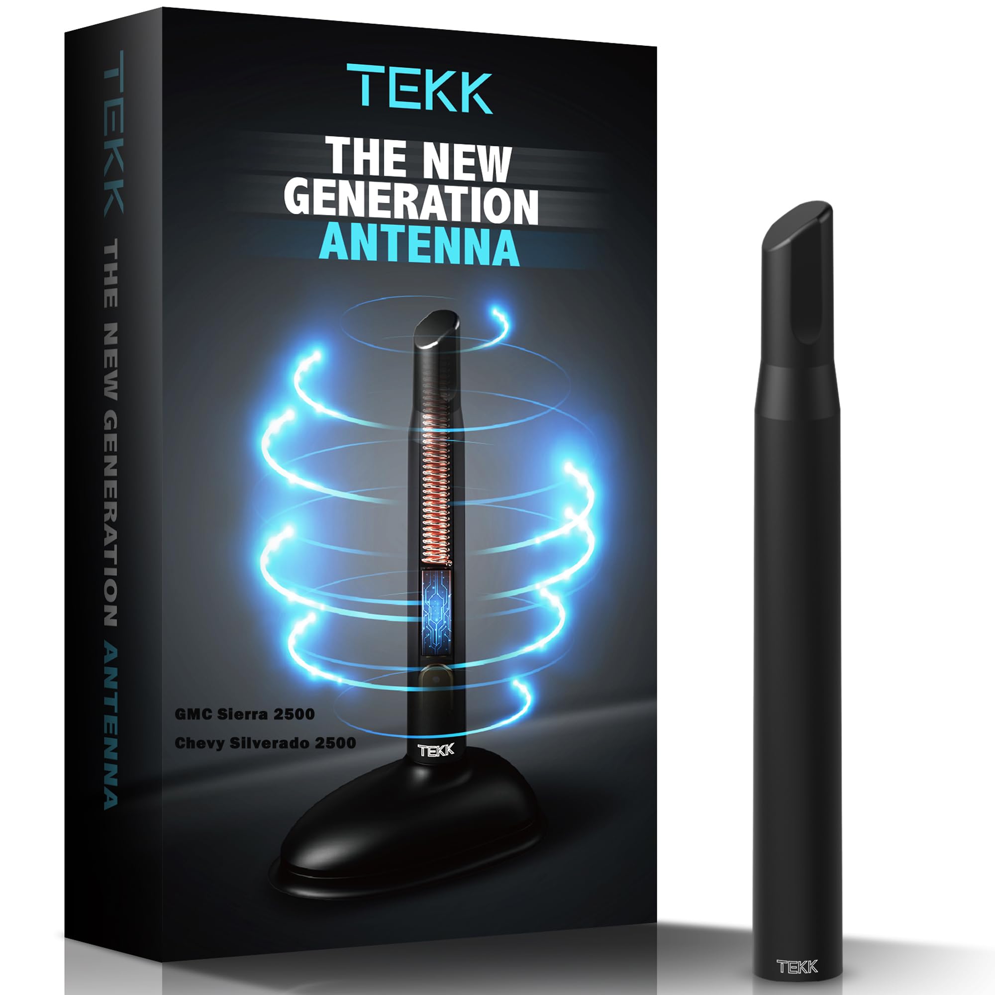 Tekk Short Antenna Compatible with 2006-2026 GMC Sierra 2500 / Chevy Silverado 2500 / Designed for Optimized FM/AM Reception / 4.8 Inches