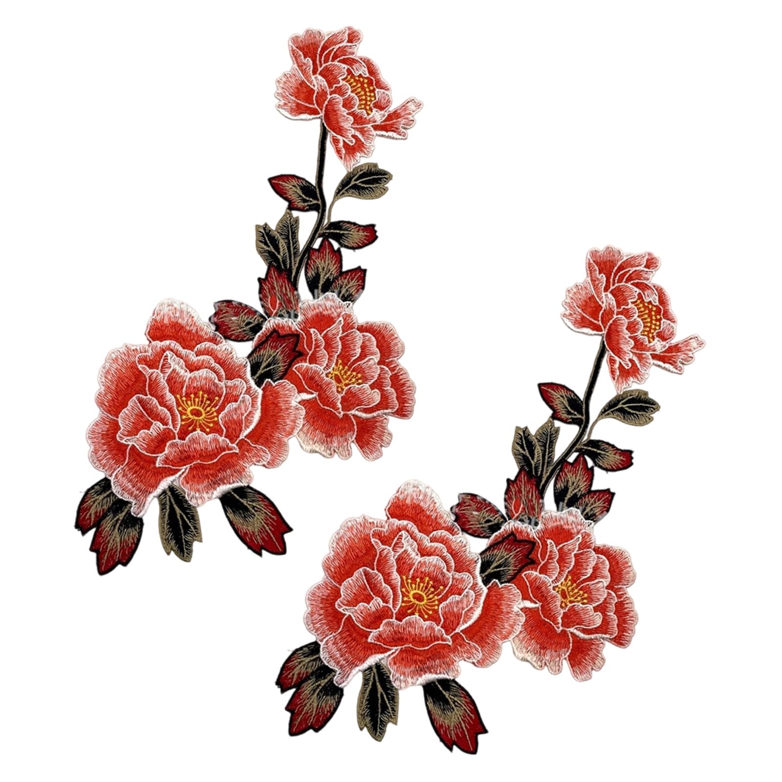 Xjdzineq 2 Pcs Sew On/Iron on Patches Flower Embroidered Sewing Floral for Backpacks Decorations Flower Sewing