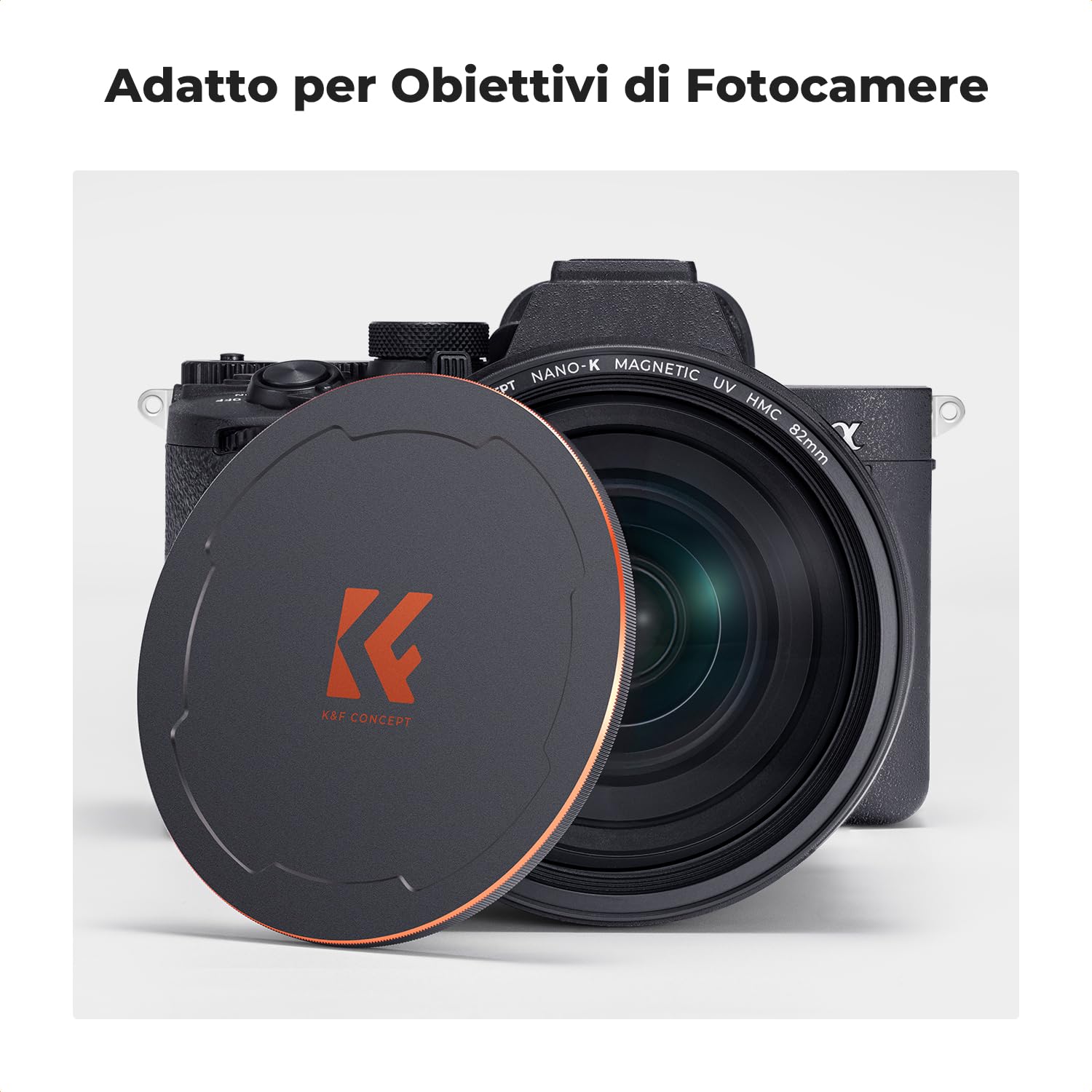 K&F CONCEPT 2 in 1 Tappo Magnetico compatibile con Obiettivi e Filtro da 82 mm