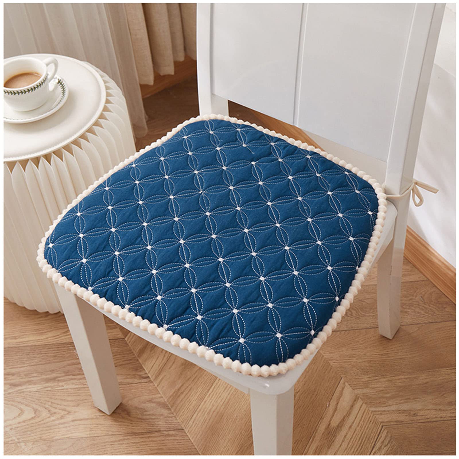 Cojines de asiento de espuma de memoria ZTGL 45x43cm pack de 6 lavables para sillas de comedor navy