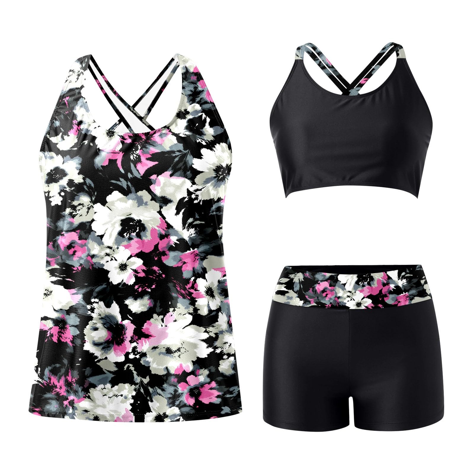 Bikini lindo con abertura, cintura alta, efecto push-up, tres piezas para natación en la playa (año modelo 2026), C, S