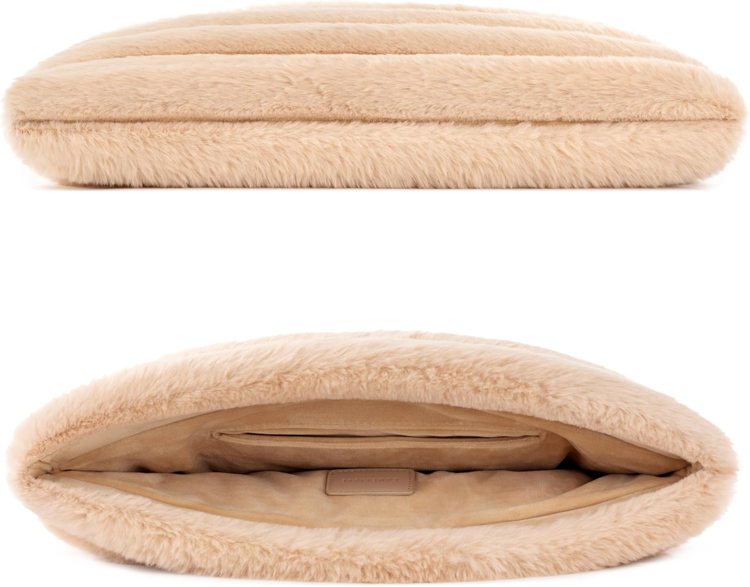 Comfyable Puffy Laptop Sleeve 13 14 15 Inch, Compatible with MacBook Air/Pro M5 M4 M3 M2 Pro/Max 2026, 13" MacBook Neo A18, Soft Faux Fur Fluffy Plush Furry Pillow Case for Computer, Camel