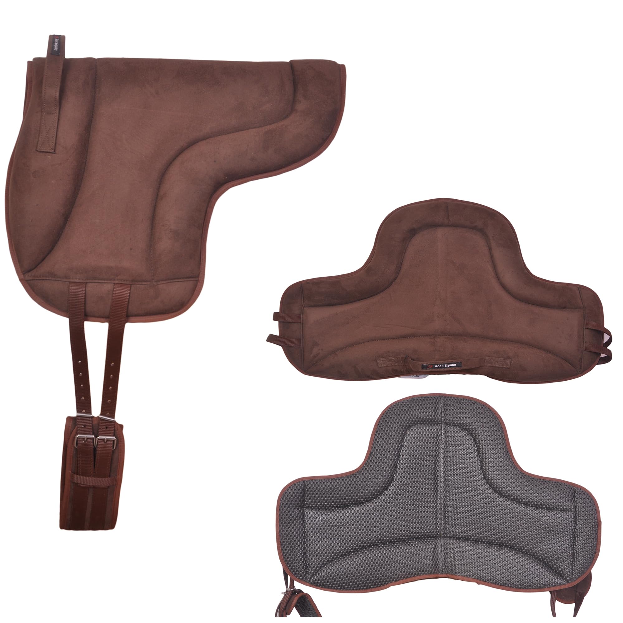 Bareback Pad Riding Pad For Pony And Horses With Free Girth (BROWN)