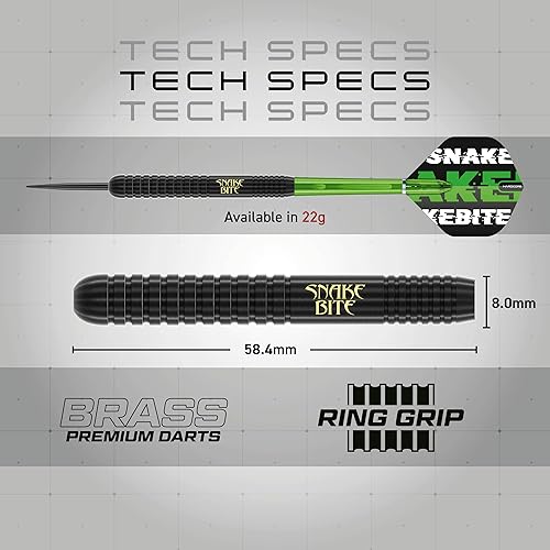 Miniatura 10 de RED DRAGON Peter Wright Snakebite - Juego de dardos de latón