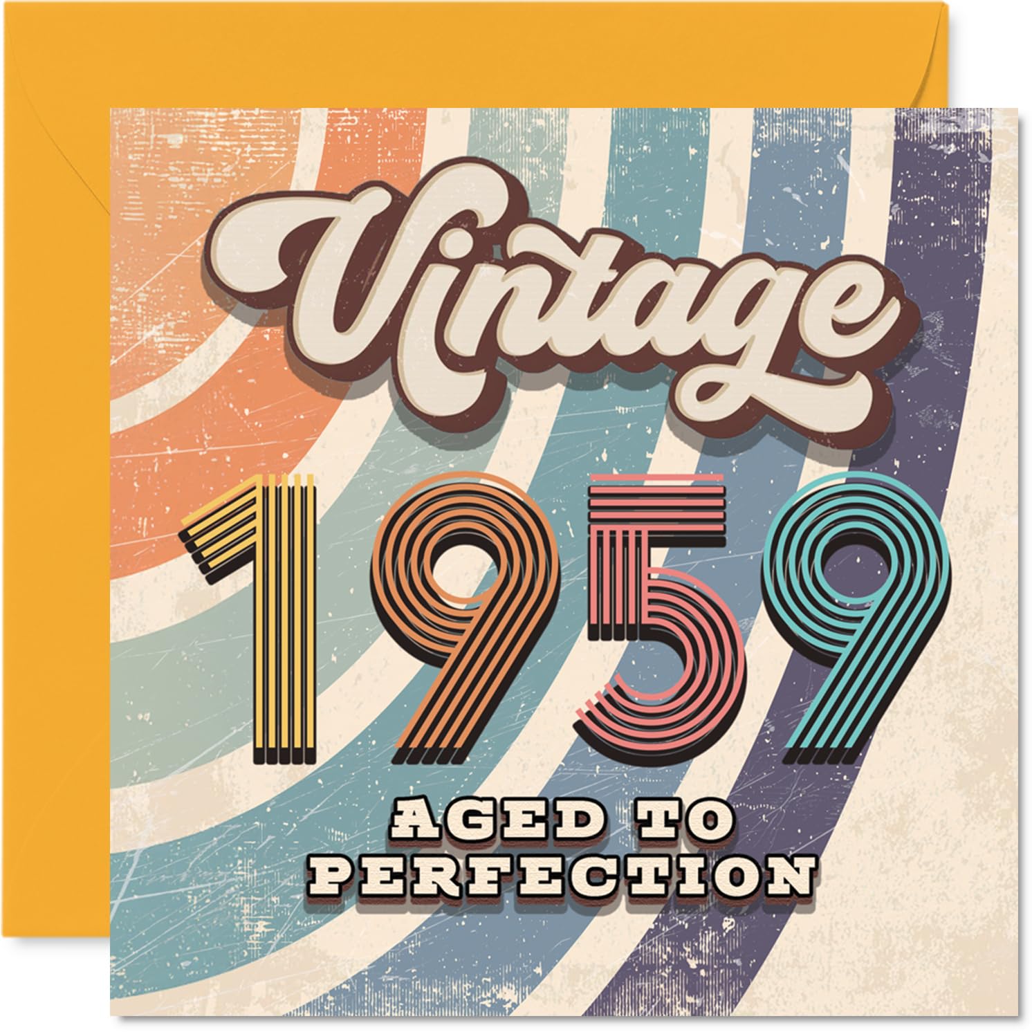 67th Birthday Card for Men Women - Vintage 1959 Aged To Perfection - Happy 67 Birthday Cards for Neighbour Auntie Nanny Husband Friend Dad, 145mm Bday Greeting Cards