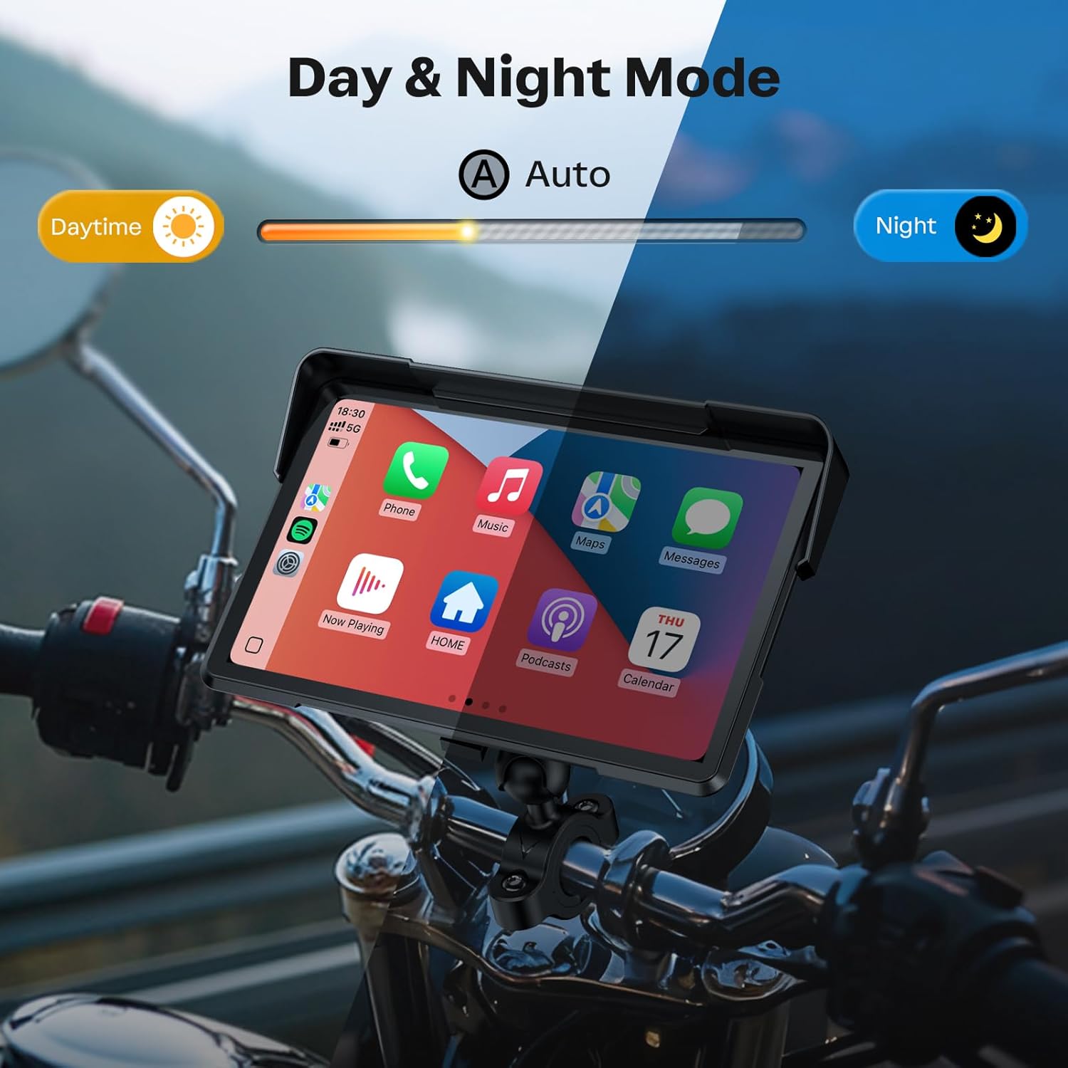 WonVon 7 Inch Wireless Motorcycle Carplay GPS Navigation System with Apple Carplay and Android Auto Portable Screen with Dual Bluetooth, Navigation, Siri, Google Assistant 7 71goMwQJEfL. AC SL1500