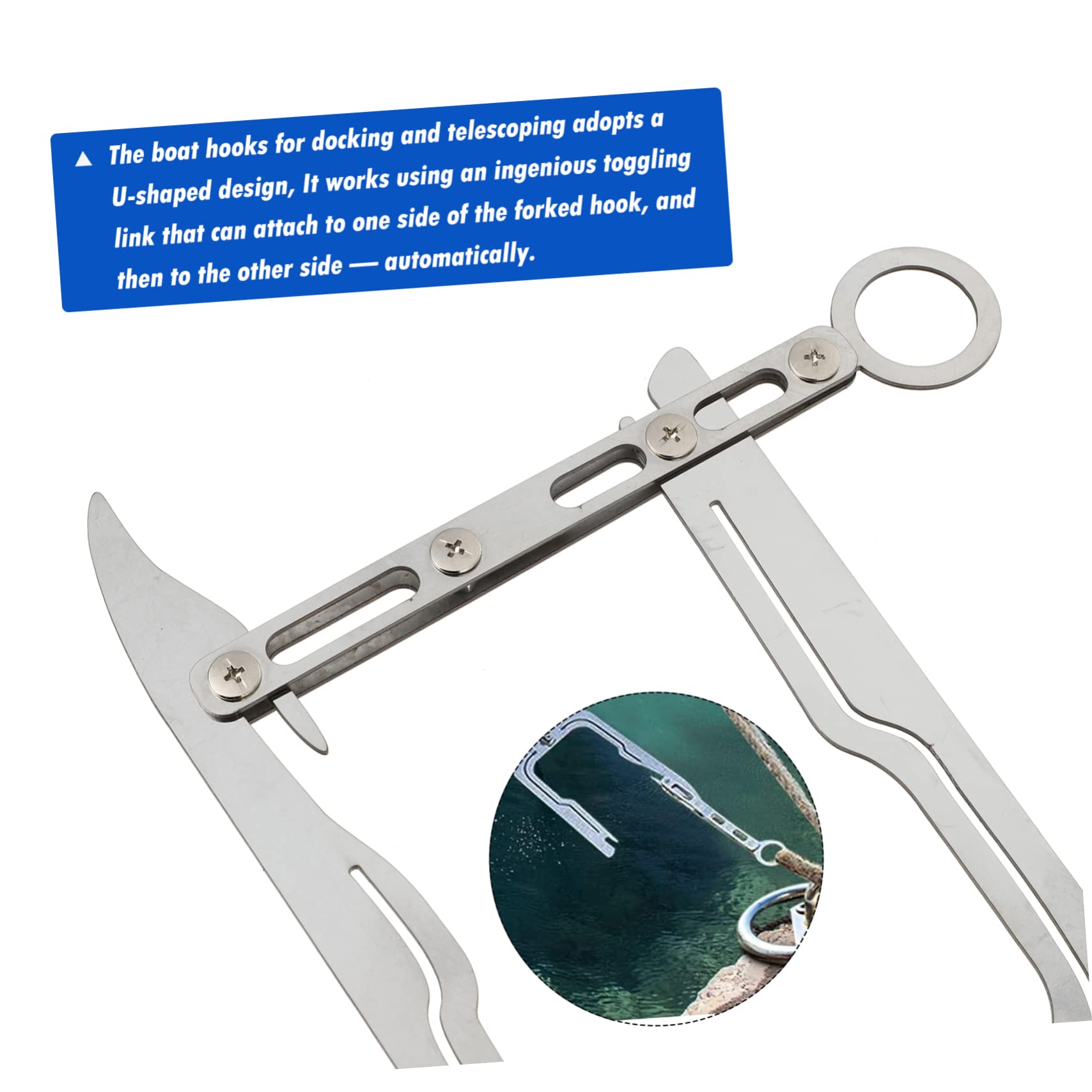BESPORTBLE 3 Set Marinaio Gancio per Barche Asta telescopica per Gancio Legare Il Gancio della Corda Accessori per pontoni Gancio per banchina estrattore di Barche Leggero Allacciare