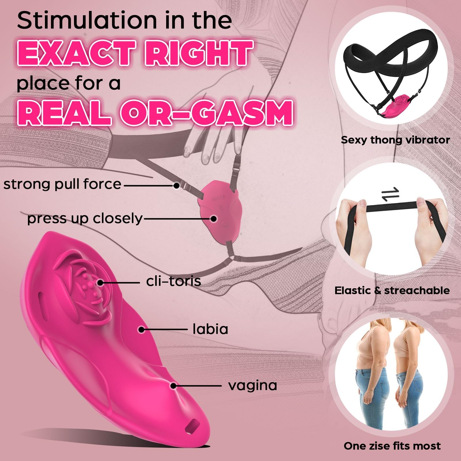 Wearable Vibrator for Women, SMAM Womens Sex Toys Vibrating Panty Thong with 20 Vibrations, APP Remote Control Mini Discreet Clit Vibrators, Female Couples Adult Toys Sex Toy, Adult Sex Toys & Games